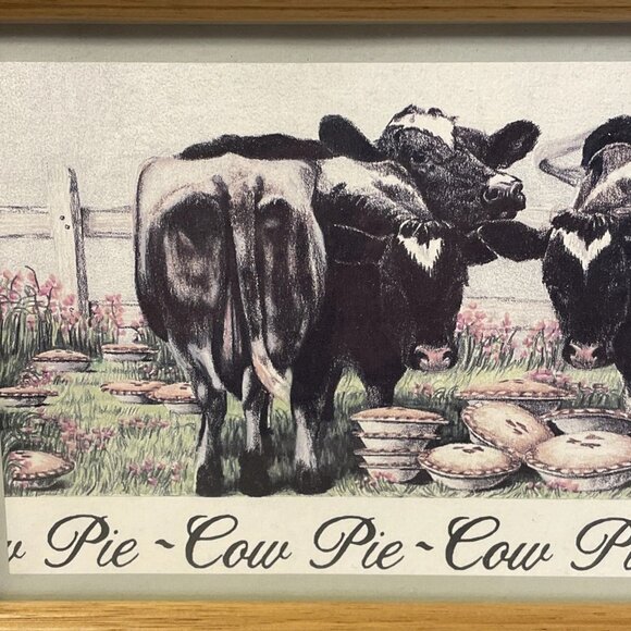Framed Print 1989 Figi Graphics Illustration By Darcy Gerdes Cow Pie 12 x 7 Farm - Picture 2 of 13
